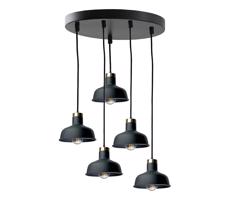 Keter Lighting Csillár zsinóron HEBE 5xE27/60W/230V fekete