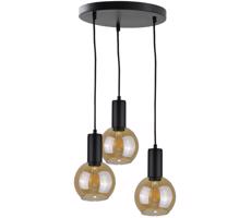 Keter Lighting Csillár zsinóron JANTAR BLACK 3xE27/60W/230V á. 30 cm