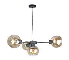 Keter Lighting Csillár zsinóron KALIOPE 4xE27/60W/230V fekete/füstös bézs