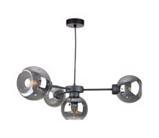 Keter Lighting Csillár zsinóron KALIOPE 4xE27/60W/230V fekete/füstös fekete