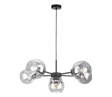 Keter Lighting Csillár zsinóron KALIOPE 6xE27/60W/230V fekete/átlátszó