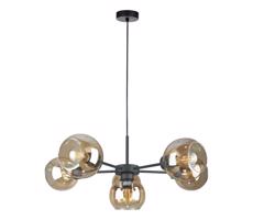 Keter Lighting Csillár zsinóron KALIOPE 6xE27/60W/230V fekete/füstös bézs