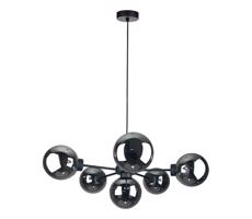 Keter Lighting Csillár zsinóron KALIOPE II 6xE27/60W/230V fekete/füstös fekete