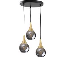 Keter Lighting Csillár zsinóron LACRIMA SMOKY 3xE27/60W/230V á. 30 cm