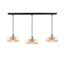 Keter Lighting Csillár zsinóron LATTE 3xE27/60W/230V bézs/fekete/fényezett króm