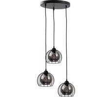 Keter Lighting Csillár zsinóron SOLO BLACK 3xE27/60W/230V á. 30 cm
