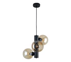 Keter Lighting Csillár zsinóron TUBE 3xE27/60W/230V fekete/füstös bézs