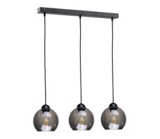 Keter Lighting Csillár zsinóron UNO 3xE27/60W/230V fekete/füstös