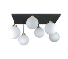 Keter Lighting Felületre szerelhető csillár  DEA 6xE14/60W/230V fekete/arany/fehér