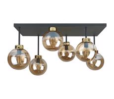 Keter Lighting Felületre szerelhető csillár  DEA 6xE14/60W/230V fekete/arany/füstös bézs