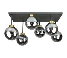 Keter Lighting Felületre szerelhető csillár  DEA 6xE14/60W/230V fekete/arany/füstös fekete