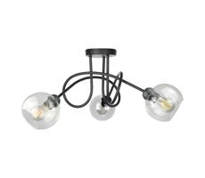 Keter Lighting Felületre szerelhető csillár  EVIE 3xE27/60W/230V fekete/átlátszó