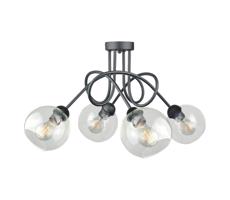 Keter Lighting Felületre szerelhető csillár  EVIE 4xE27/60W/230V antracit/átlátszó