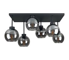 Keter Lighting Felületre szerelhető csillár  NESSA 6xE27/60W/230V fekete/füstös fekete
