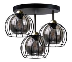 Keter Lighting Felületre szerelhető csillár SOLO BLACK 3xE27/60W/230V á. 30 cm fekete/arany