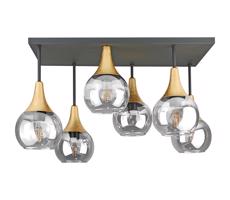 Keter Lighting Felületre szerelhető csillár  SOMA 6xE27/60W/230V fekete/arany/átlátszó