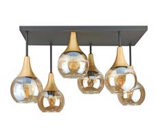 Keter Lighting Felületre szerelhető csillár  SOMA 6xE27/60W/230V fekete/arany/füstös bézs