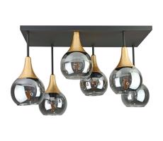 Keter Lighting Felületre szerelhető csillár  SOMA 6xE27/60W/230V fekete/arany/füstös fekete
