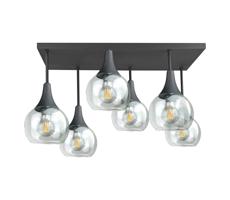 Keter Lighting Felületre szerelhető csillár  SOMA 6xE27/60W/230V fekete/átlátszó