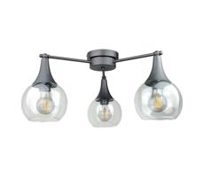 Keter Lighting Felületre szerelhető csillár  STAR 3xE27/60W/230V fekete/átlátszó