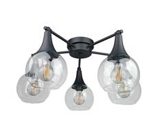 Keter Lighting Felületre szerelhető csillár  STAR 5xE27/60W/230V fekete/átlátszó
