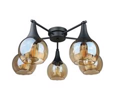 Keter Lighting Felületre szerelhető csillár  STAR 5xE27/60W/230V fekete/füstös bézs
