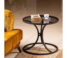 Kisasztal CORLEAONE 57,8x60 cm fekete