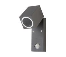 Kültéri fali lámpa érzékelővel QUAZAR 1xGU10/35W/230V IP44 szürke