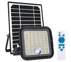Kültéri napelemes reflektor érzékelővel LED/10W/3,7V 4000K IP65 + távirányító
