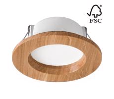 LED Beépíthető lámpa WOODY SPOT LED/5,5W/230V 4000K tölgy ø 10 cm