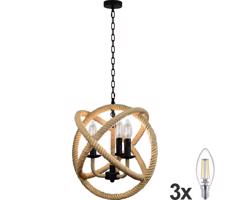 LED Csillár láncon ROPE GLOBO 3xE14/4,3W/230V