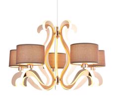 LED Csillár zsinóron AMBROSIA 5xE14/40W/230V + LED/43W réz