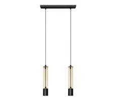 LED Csillár zsinóron BARS 2xGU10/4,8W/230V fekete/arany