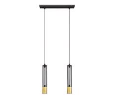 LED Csillár zsinóron BARS 2xGU10/4,8W/230V fekete/arany