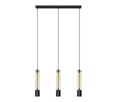 LED Csillár zsinóron BARS 3xGU10/4,8W/230V arany/fekete