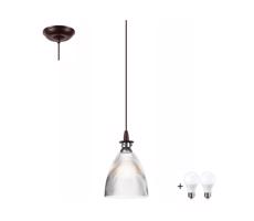 LED Csillár zsinóron JODI 1xE27/60W/230V bronz