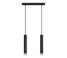 LED Csillár zsinóron TUBA 2xGU10/4,8W/230V fekete/arany