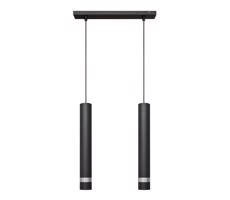 LED Csillár zsinóron TUBA 2xGU10/4,8W/230V fekete/matt króm