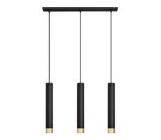 LED Csillár zsinóron TUBA 3xGU10/4,8W/230V fekete/arany