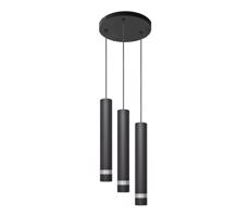 LED Csillár zsinóron TUBA 3xGU10/4,8W/230V fekete/króm