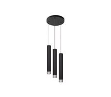 LED Csillár zsinóron TUBA 3xGU10/4,8W/230V fekete/matt króm