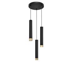 LED Csillár zsinóron TUBA 3xGU10/6,5W/230V fekete/arany