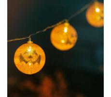 LED Dekoratív lánc HALLOWEEN 10xLED/2xAA 1,5 m tök