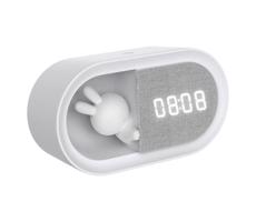 LED Dimmelhető kislámpa ébresztőórával BUNNY LED/1,2W/5V 3000K