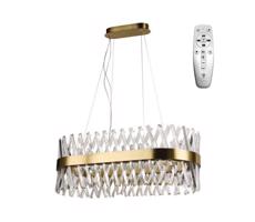 LED Dimmelhető kristály csillár zsinóron LED/90W/230V + távirányítás