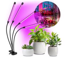 LED Dimmelhető lámpa csipesszel növények termesztésére VITARO 4xLED/10W/230V fekete