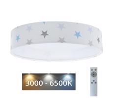 LED Dimmelhető lámpa GALAXY KIDS LED/24W/230V csillagok fehér/szürke/kék + távirányító