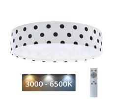 LED Dimmelhető lámpa GALAXY KIDS LED/24W/230V pontok fehér/fekete + távirányító