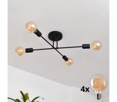 LED Felületre szerelhető csillár CAMBRIDGE 4xE27/8W/230V fekete