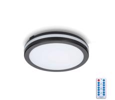 LED Fürdőszobai mennyezeti lámpa érzékelővel LED/12W/230V átm. 20 cm fekete + távirányító